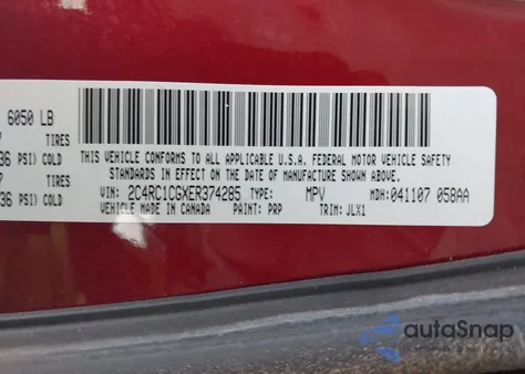 2014 Chrysler Town & Country Touring-L 30Th Anniversary z USA, uszkodzony, nr VIN 2C4RC1CGXER374285